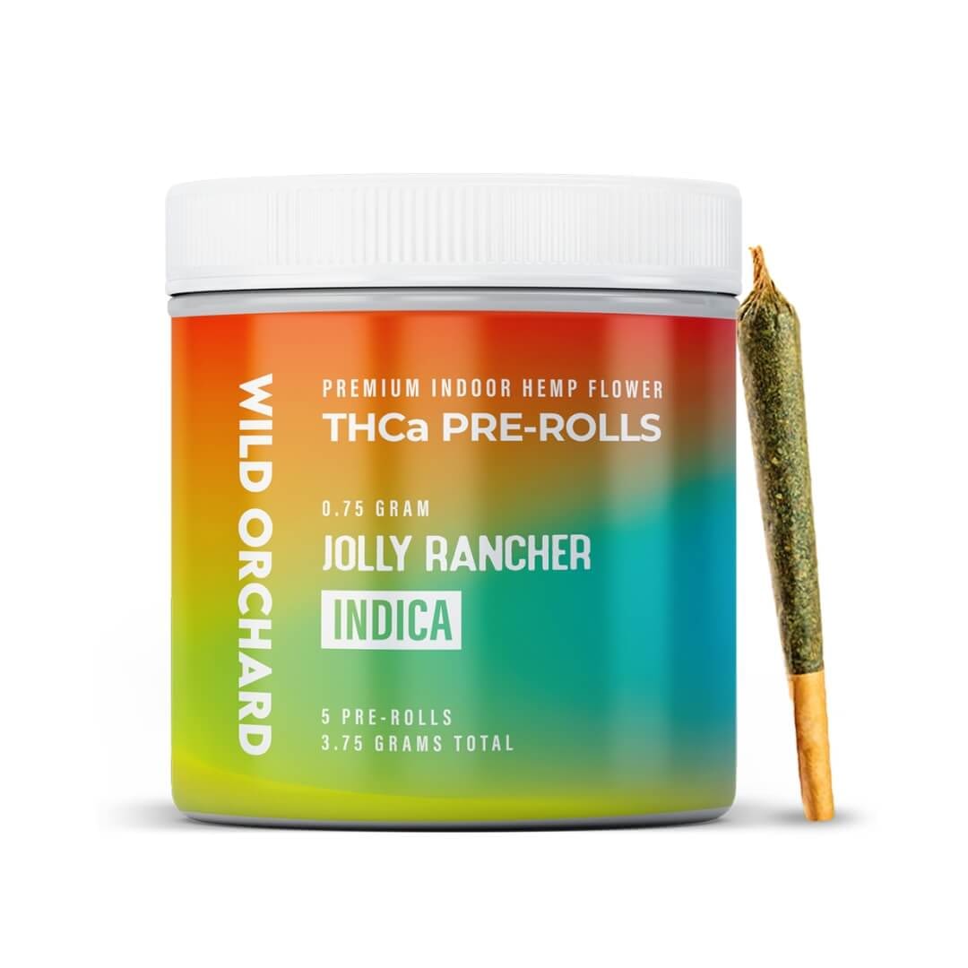 Wild orchard THCa pre-rolls - Jolly Rancher indica.
Product Name: THCa Pre-Rolls "Jolly Rancher
