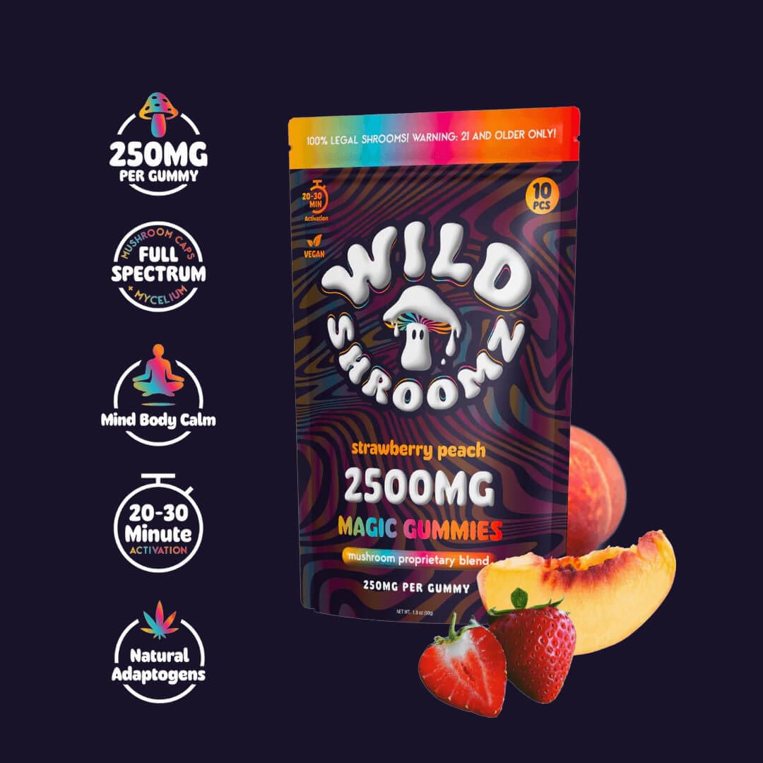 Wild Shroomz Mushroom + Delta 9 Gummies “Strawberry Peach” – Wild