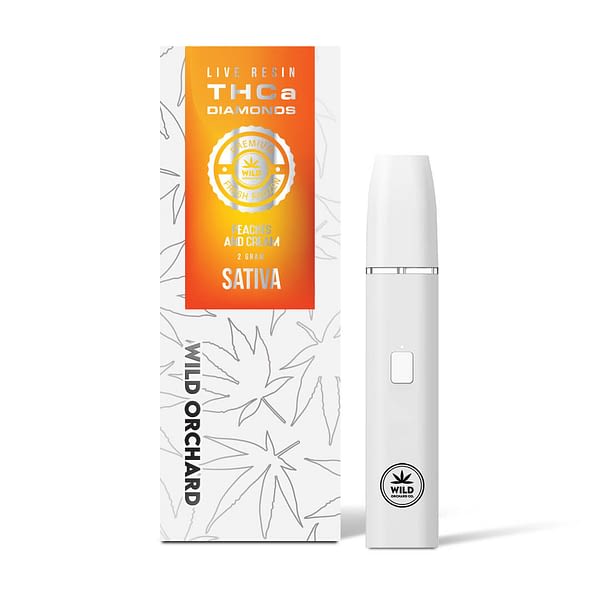 りんご ピーチポウ2点 THCa Diamonds “Peaches and Cream” Live Resin Vape 2 Gram
